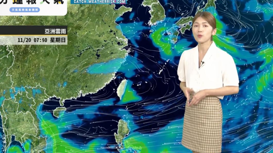週日會有新一波東北季風報到。(圖/翻攝自「天氣風險 WeatherRisk」臉書)