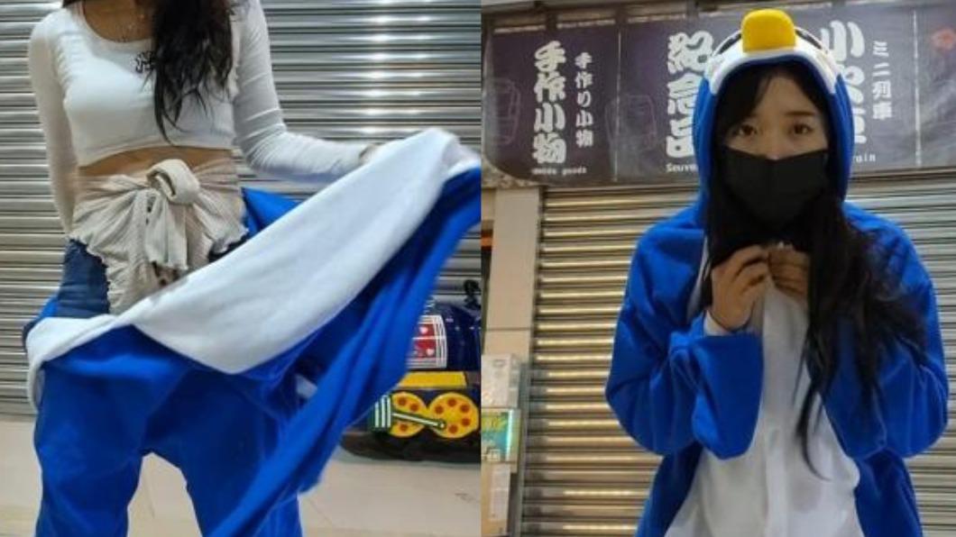 企鵝妹昨(16)日直接在台中高鐵站換裝熱舞。(圖/翻攝自企鵝妹Twitch)