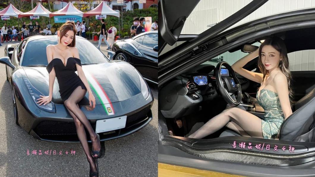 長瀨昆妮時常也跟跑車或者豪車合照。(圖/翻攝自長瀨昆妮臉書)