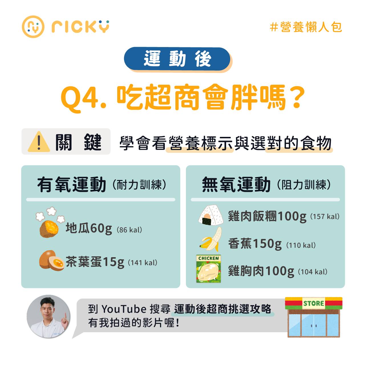 Ricky回答運動後飲食常見問題四。(圖/翻攝自營養師Ricky臉書)