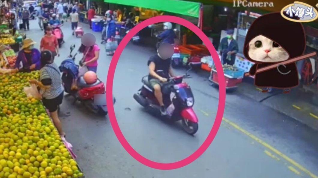 男子出氣後隨即騎車離去。(圖/翻攝自社會事新聞影音)