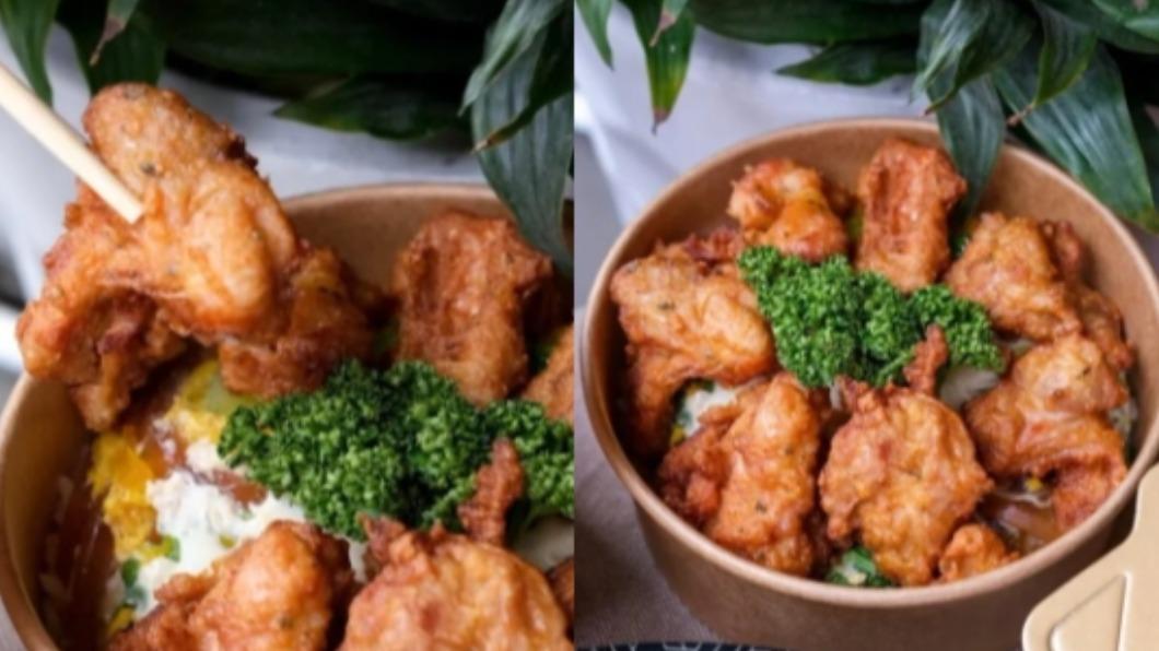 這款「唐揚炸雞丼飯」唐揚雞鋪滿整個碗。(圖/肉依小姐吃什麼提供)