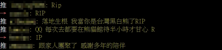 網友感性表示,已經當團團是「台灣黑白熊」了。(圖/翻攝自PTT)