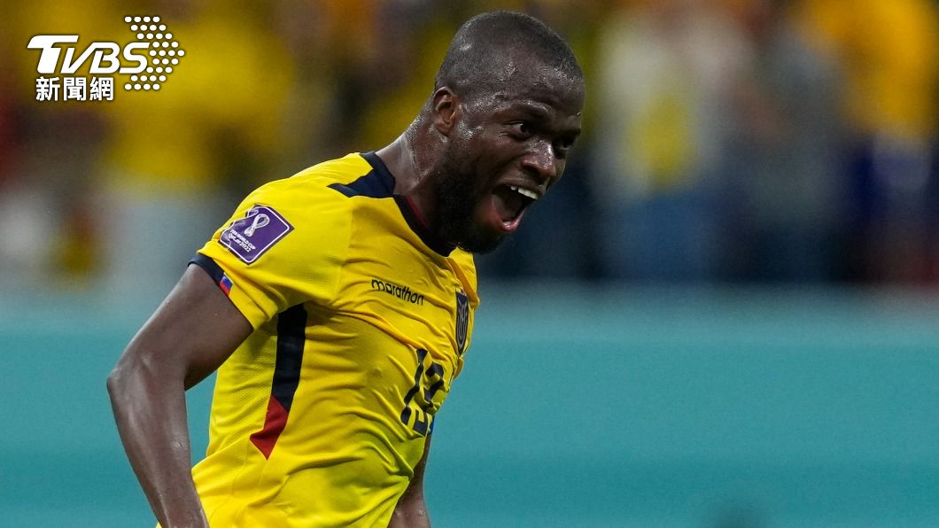 厄瓜多隊長、綽號「高原國度戰士」的瓦倫西亞(Enner Valencia),21日面對卡達的開幕戰「梅開二度」。(圖/達志影像美聯社)