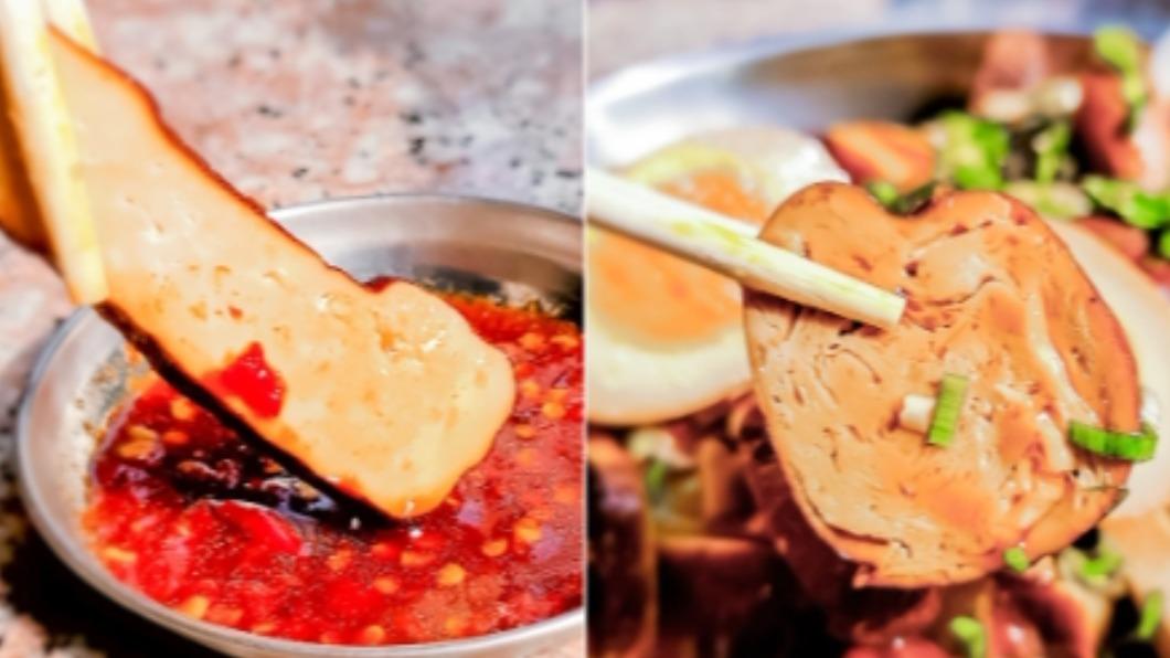 招牌豆干(左)、素雞(右),厚度切得相當剛好。(圖/小佳的幻想世界提供)