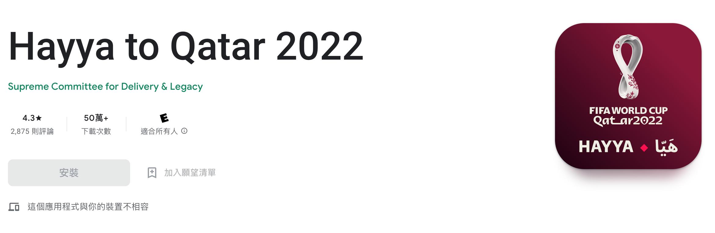 「Hayya to Qatar 2022」主要是提供球賽門票、預定住宿及免費地鐵、巴士搭乘等資訊。(圖/翻攝自Google Play商店)