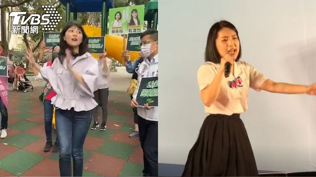 開尬徐巧芯,高嘉瑜唱跳〈愛你〉。(圖/TVBS)