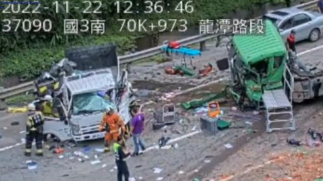 事故現場畫面。(圖/翻攝自高公局即時路況)