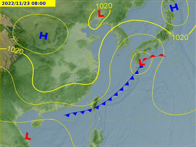 今日鋒面通過。(圖/氣象局)