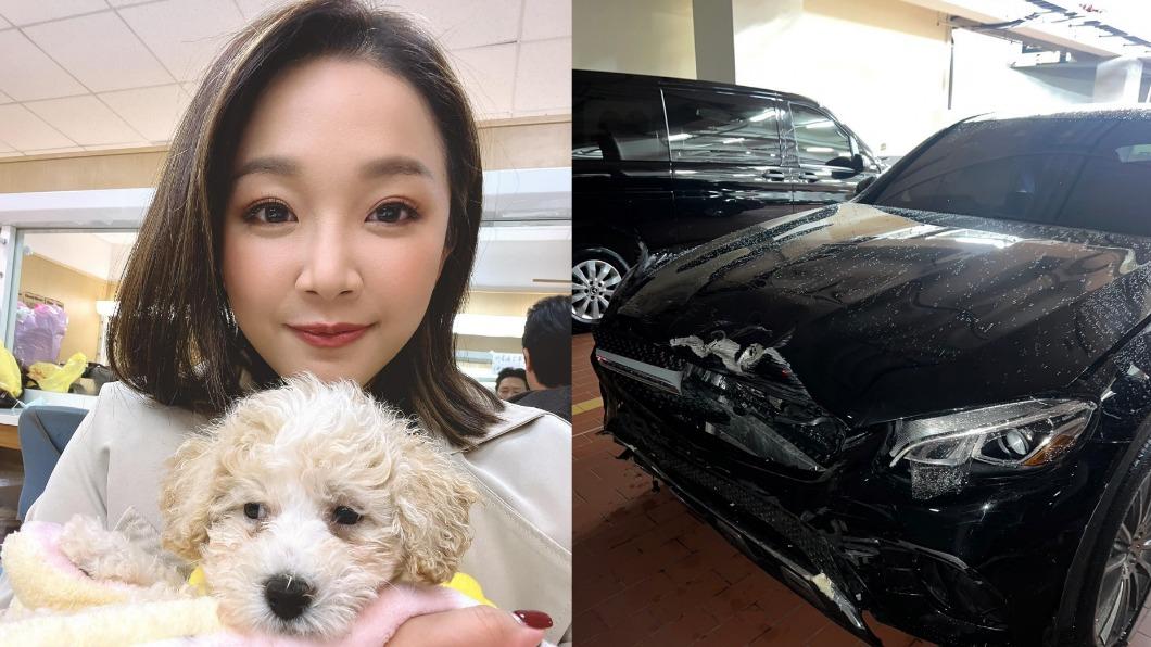 獨家/8點檔女星「直撞護欄」車頭全毀!安全氣囊爆開 頭部遭重擊