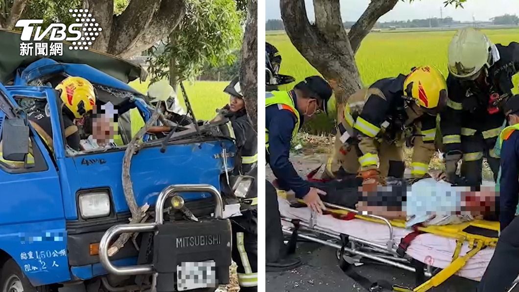 天人永隔！八旬老翁載太太自撞路樹　「血濺滿車」妻傷夫亡