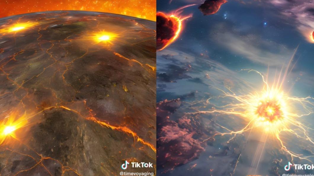 世界大戰爆發後地球滿目瘡痍。(圖/翻攝自@timevoyagin TikTok)
