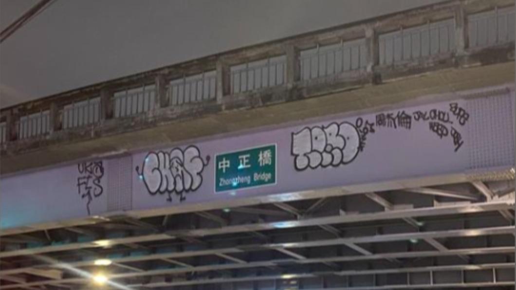 外星人傑作?高架橋外驚見塗鴉 網友腦洞開超大:當過兵都知道
