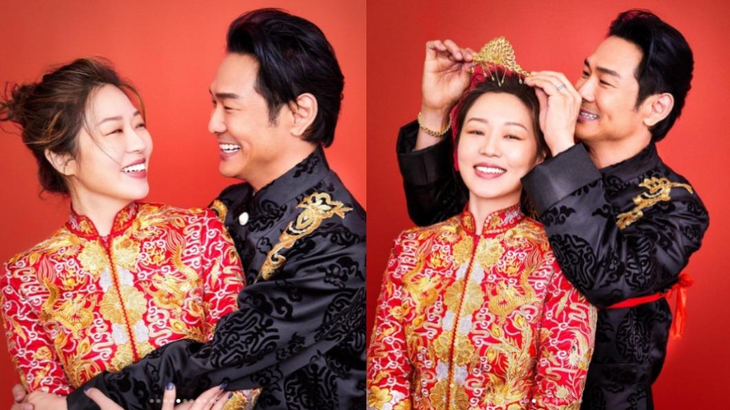 杜德偉與老婆甜拍中式婚紗。（圖／翻攝自alexto_dudewei IG）