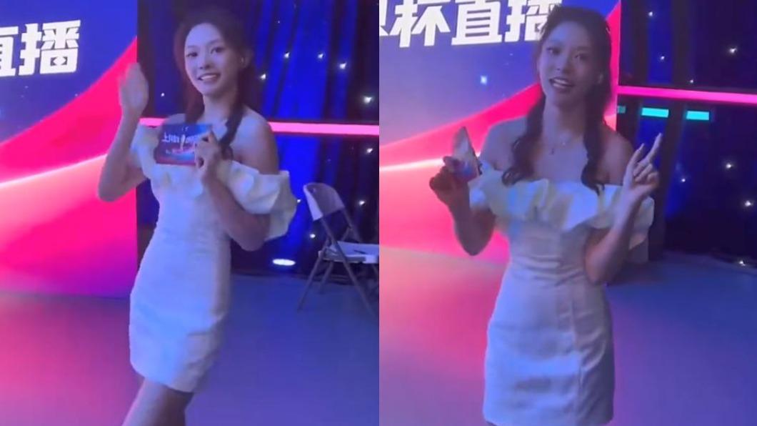 小思長相甜美,接下轉播工作後人氣高漲。(圖/翻攝自微博)