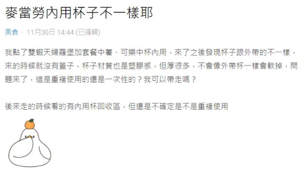 網友在Dcard發文提問。（圖／翻攝自Dcard）