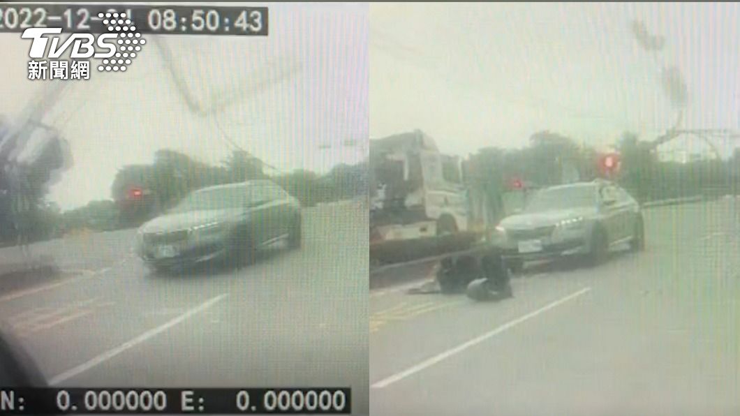 後車差點被砸。（圖／TVBS）
