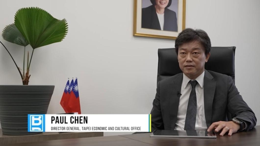 美國公視關島台特別報導中陳盈連處長受訪(圖∕ 關島辦事處提供)