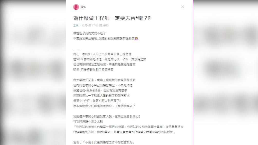原PO發文大吐苦水。(圖/翻攝自Dcard)