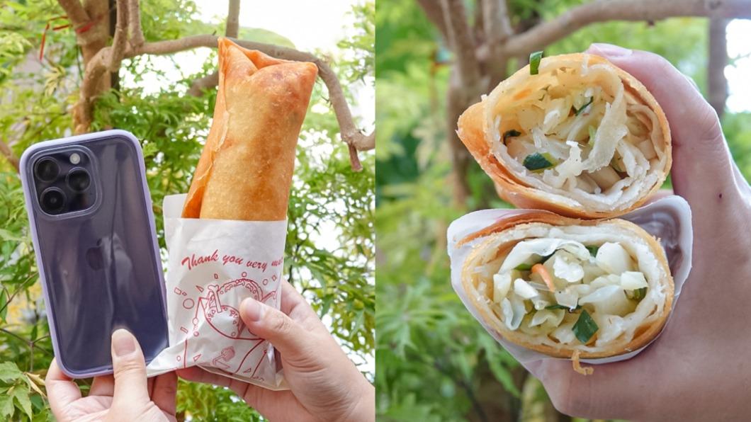 台中巨無霸炸春捲!18公分比手機還大 滿料僅賣45元