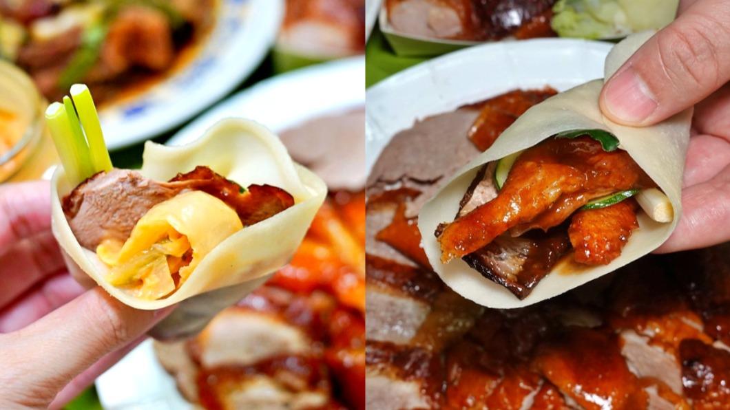 片鴨捲餅還能搭店家自製的黃金泡菜一起吃。（圖／水晶安蹄不務正業過生活提供）