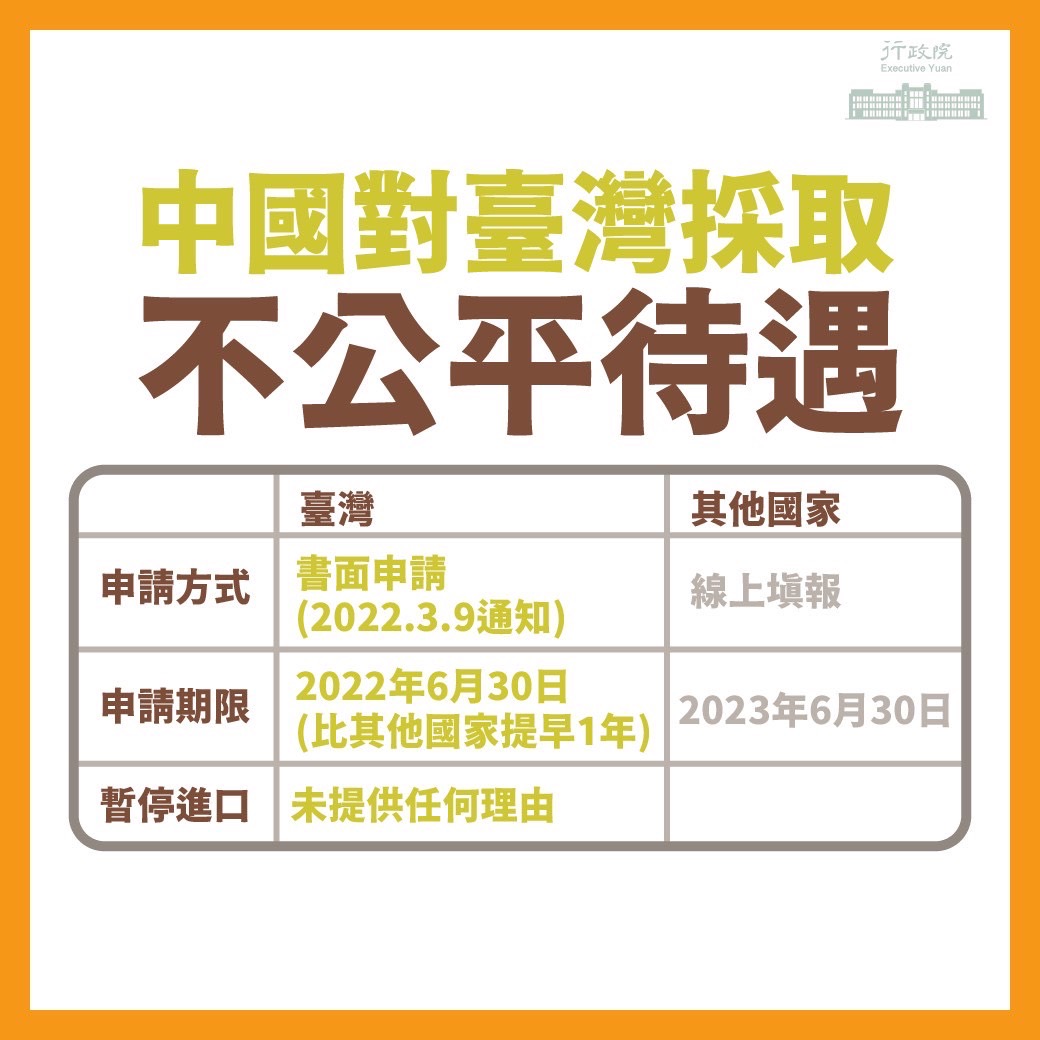 羅秉成指出,中國對台灣採取不公平待遇。(圖/行政院提供)
