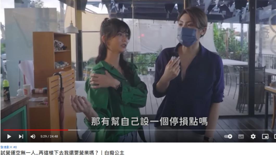 YouTuber理科太太於白癡公主咖啡廳試營運首日現身支持。(圖/翻攝自白癡公主YouTube)