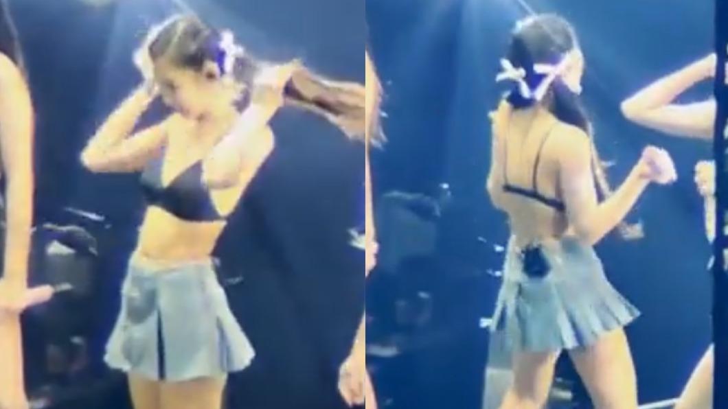 Jennie穿胸罩在台上甩腰扭臀。(圖/ɪᴀᴍᴋᴏʏᴊᴜɴɢ推特)