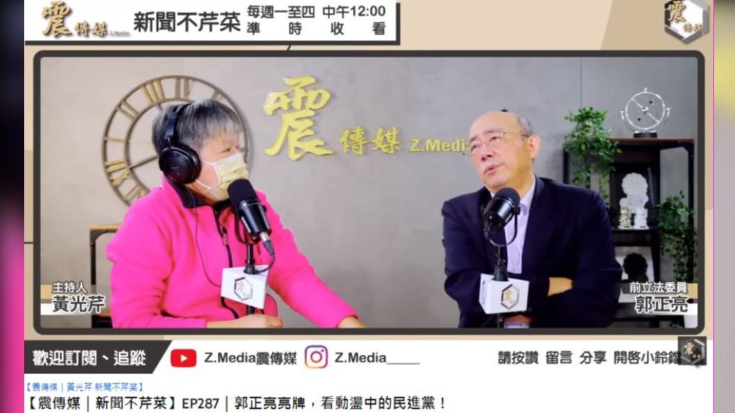 郭正亮在節目中分析2024總統大選局勢。(圖/翻攝自震傳媒節目《新聞不芹菜》YT)