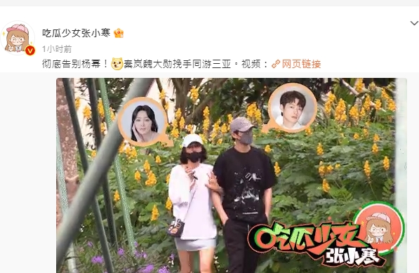 秦嵐被拍和魏大勛進飯店。(圖/翻攝吃瓜少女張小寒微博)