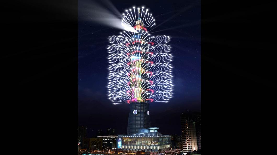 台北101公布跨年煙火動畫。(圖/台北101提供)