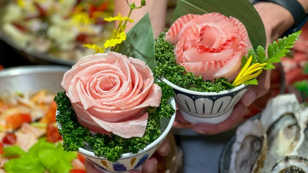 壽星生日來用餐並拍照打卡就送肉肉玫瑰花1份。(圖/花露露の花花世界提供)