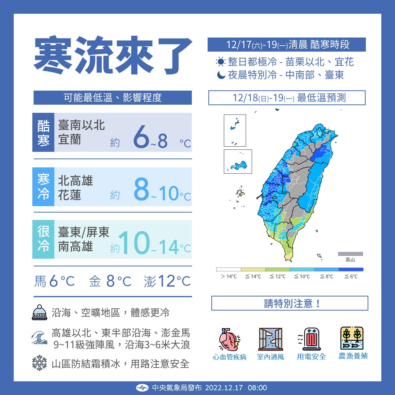 這一波將冷到明(19)日。(圖/氣象局)