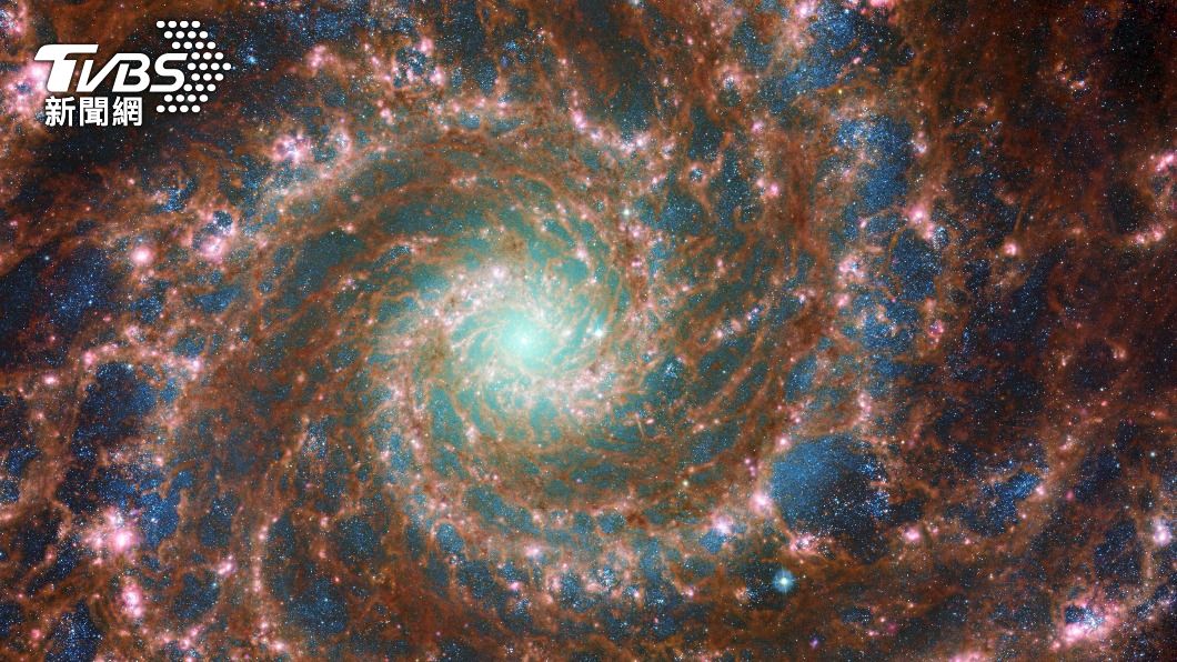 韋伯望遠鏡拍下的 IC 5332星系,距離地球 2,900 萬光年。(圖/達志影像路透)