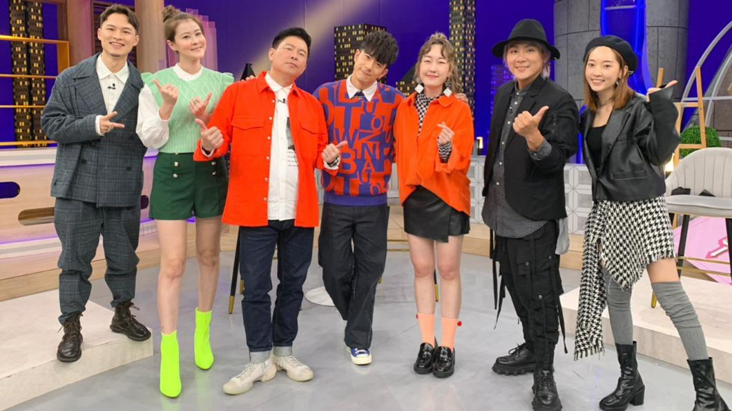 衛視中文台《一袋女王》該集錄影人馬包括楊昇達（左起）、宋哥、曾國城、JR紀言愷、巴鈺、王仁甫、翁馨儀。（圖／衛視中文台提供）