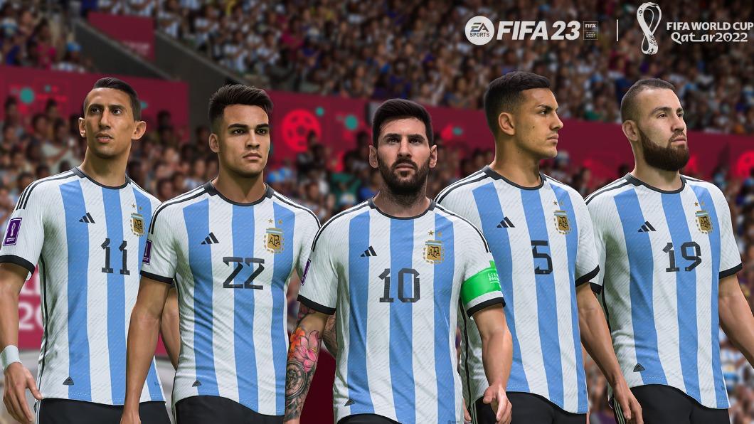 「EA Sports」預測阿根廷奪冠的遊戲畫面。（圖／翻攝自推特）