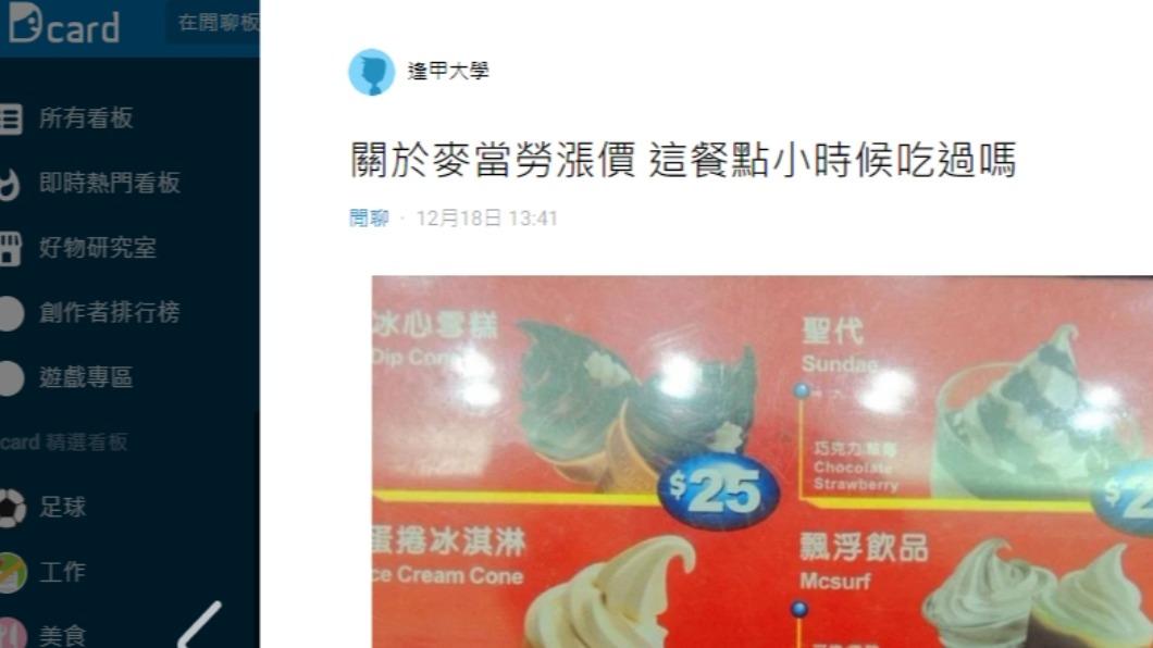 網友PO文懷念以前小時候最愛吃彩虹冰淇淋。(圖/翻攝自Dcard)