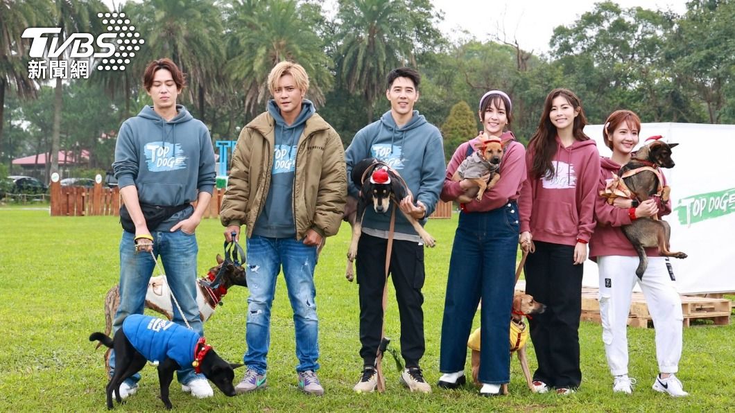 陳楚河(左起)、羅志祥、胡宇威、魏蔓、任容萱、李宣榕出外景。(圖/TVBS資料照)