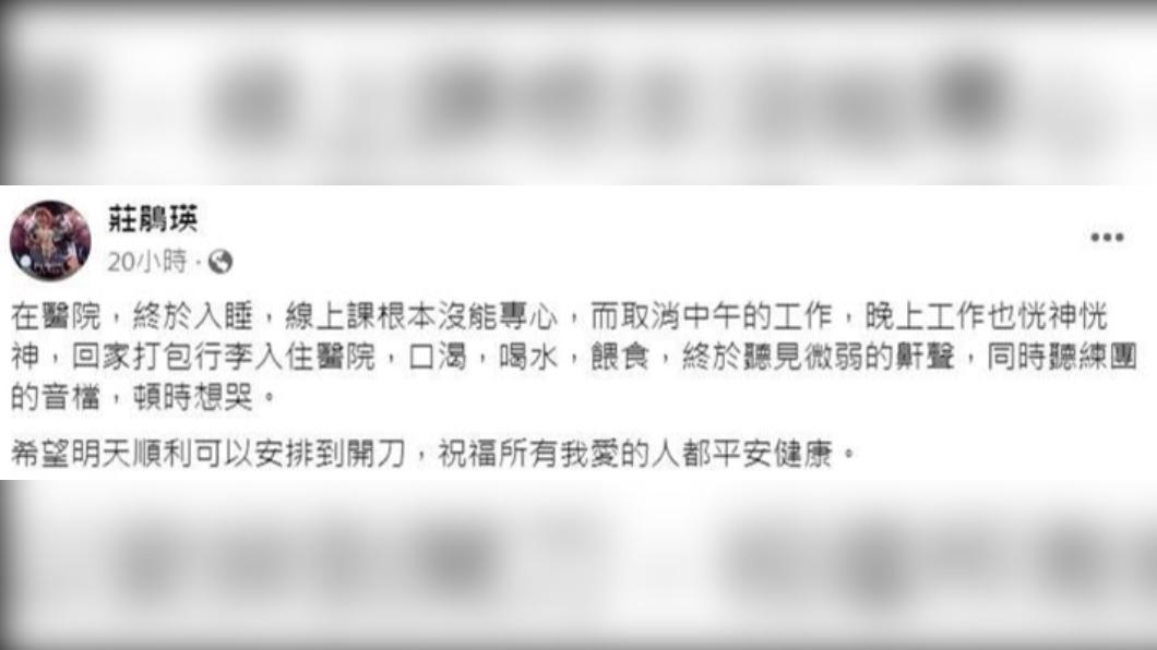 莊鵑瑛自曝趕緊打包行李、直奔醫院。（圖／翻攝自莊鵑瑛臉書）