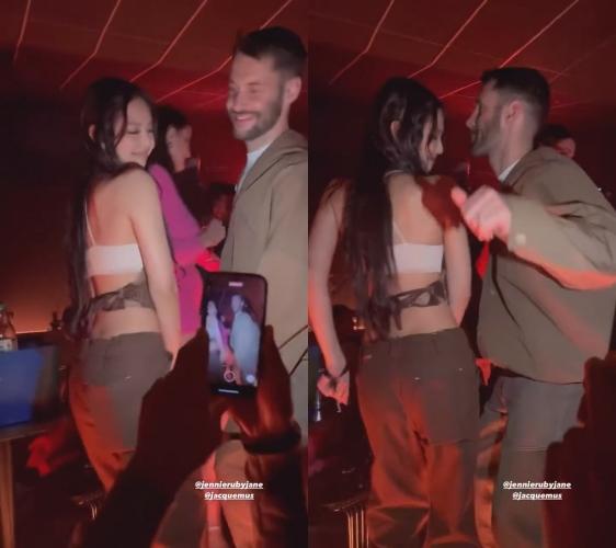 疑似Jennie的女性親密互動的對象被認為是設計師雅克慕斯。（圖／翻攝自NEWSJENNlE推特）
