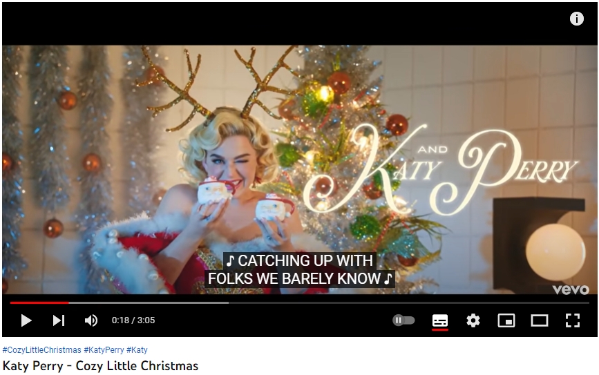 〈Cozy Little Christmas〉Katy Perry。(圖/翻攝自Katy Perry YouTube)