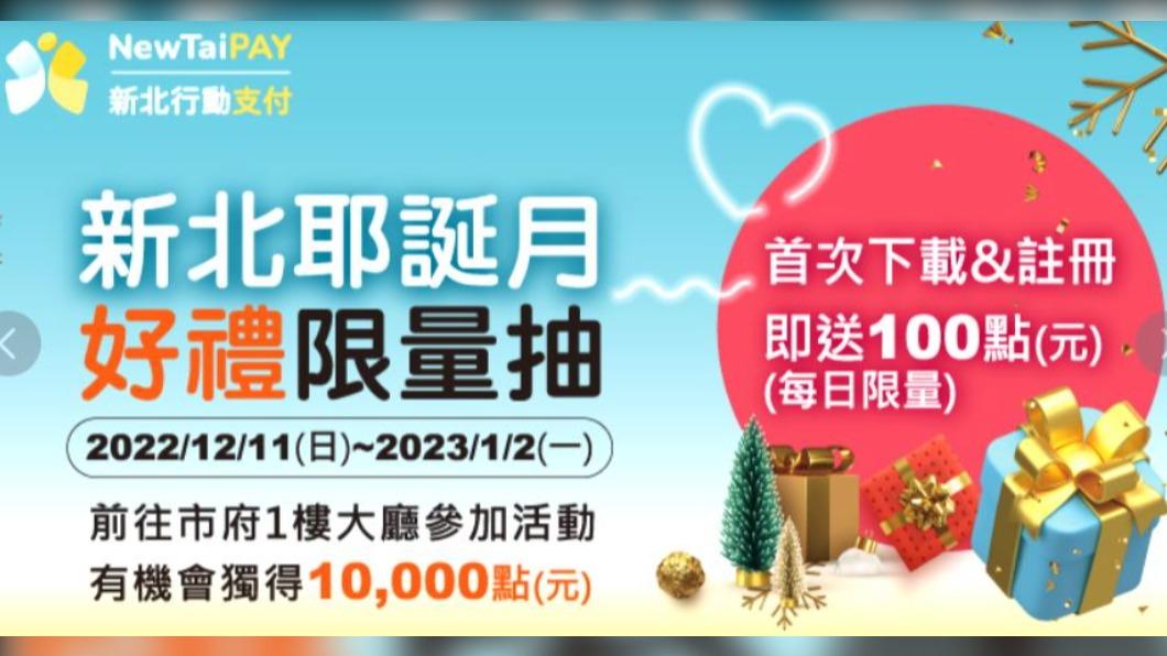 在1月2日前,只要至市府1樓大廳NewTaiPAY攤位完成指定任務,即可參加抽獎。(圖/翻攝自新北市政府官網)