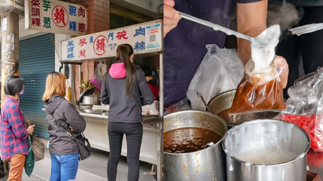 「東門賴家碗粿」是在地人很愛的老攤排隊早餐。(圖/靜兒貪吃遊玩愛分享提供)