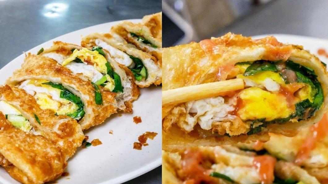 餅皮手工現擀現做的韭菜炸蛋餅是店內招牌。（圖／鄉民食堂提供）