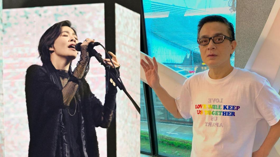 安溥(左圖)在演唱會上向好友黃耀明告白,場面相當溫馨。(圖/聯成娛樂提供、翻攝自黃耀明臉書)