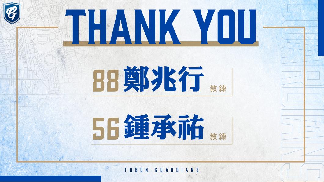 鄭兆行、鍾承祐請辭獲准。(圖/球團提供)