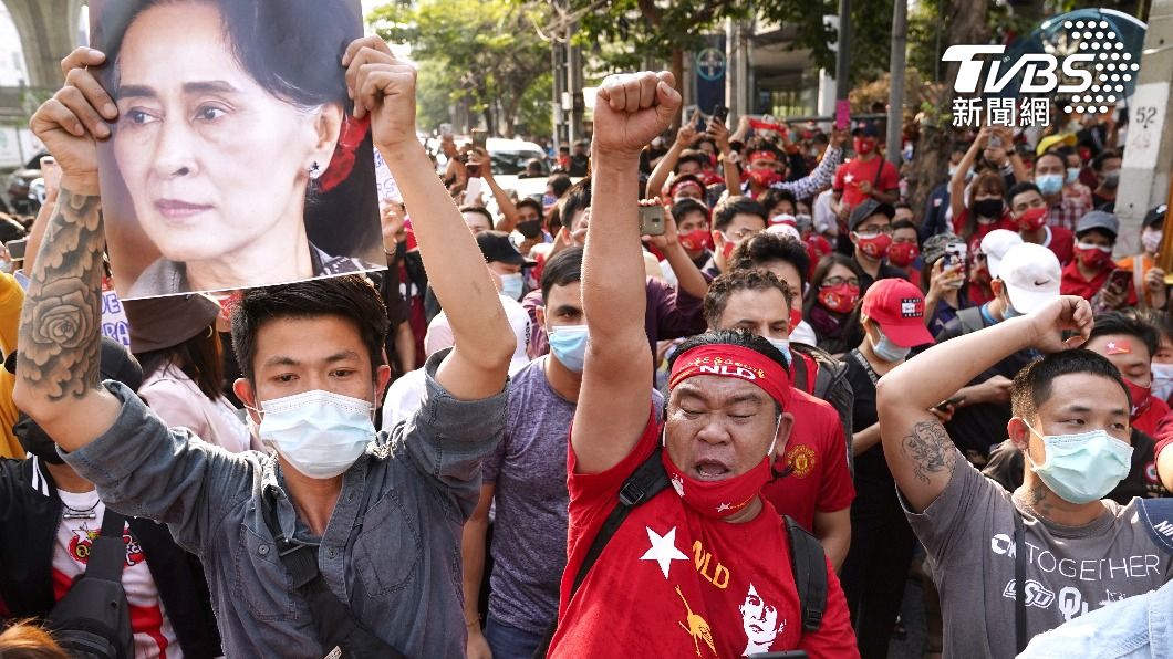 翁山蘇姬的支持者曾走上各國街頭抗議。（圖／達志影像路透社）
