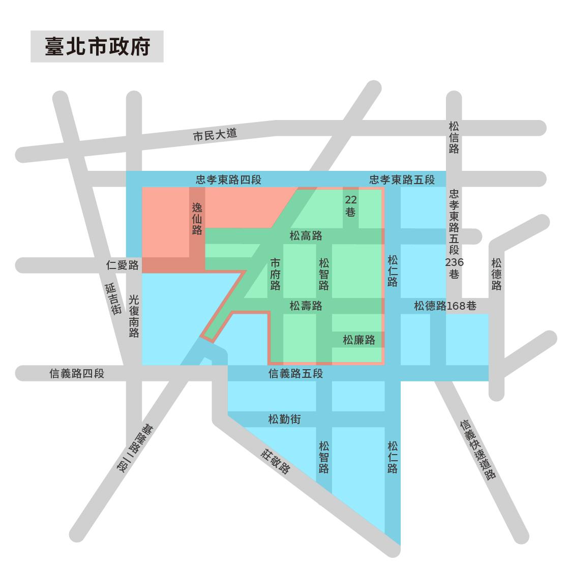 2023 Uber 跨年管制地圖。(圖/Uber提供)