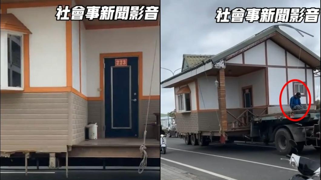 還有一名工人坐在車外。（圖／翻攝自社會事新聞影音）