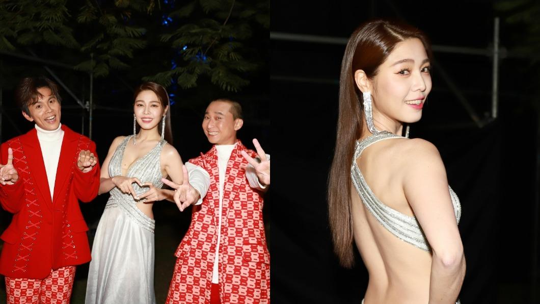白家綺「正面蹦出」跨年穿超辣! 深V禮服開到屁股腰線看光